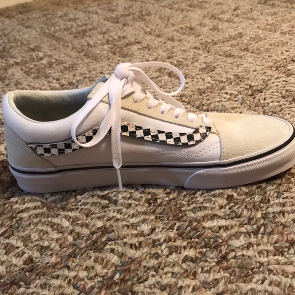 Vans Sidestripe V Old Skool White Shoes - Picture 3 of 6